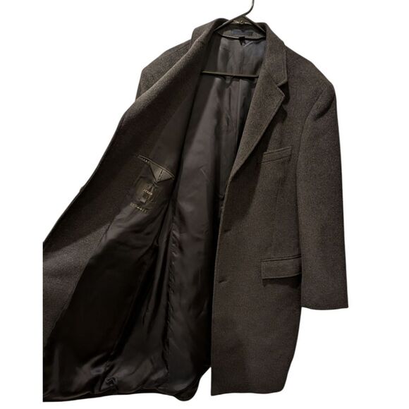 J.Crew Italy Crosby Mens 46R Charcoal Wool & Cashmere Blend Button Topcoat H2322 - Picture 4 of 9
